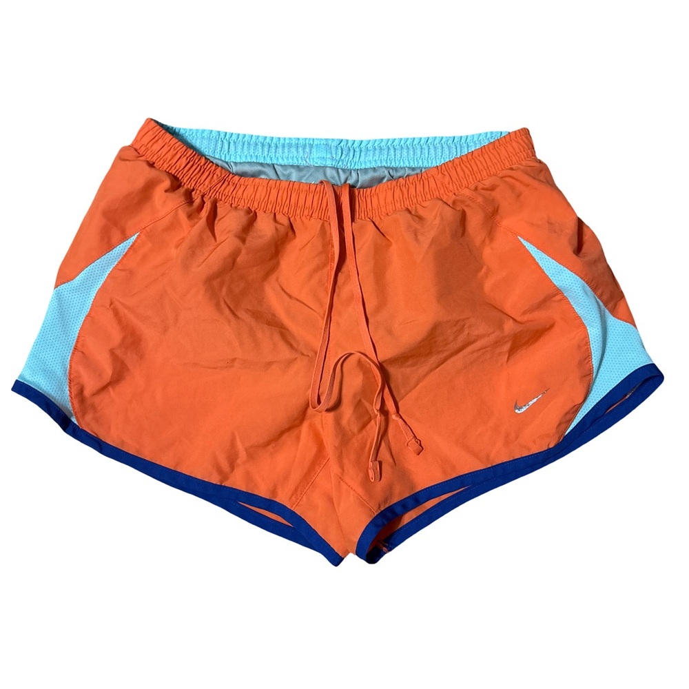 Nike Bright Orange Shorts with Blue Highlights